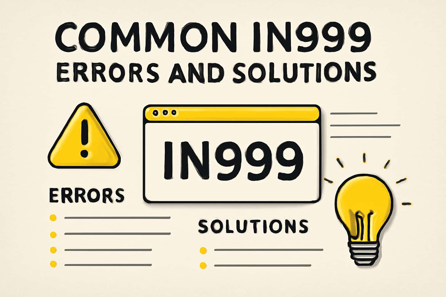 A visual representation of common IN999 errors and solutions.