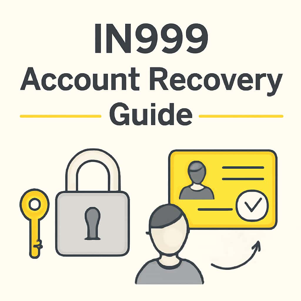Illustration of the recovery steps for the IN999 Account Recovery Guide.