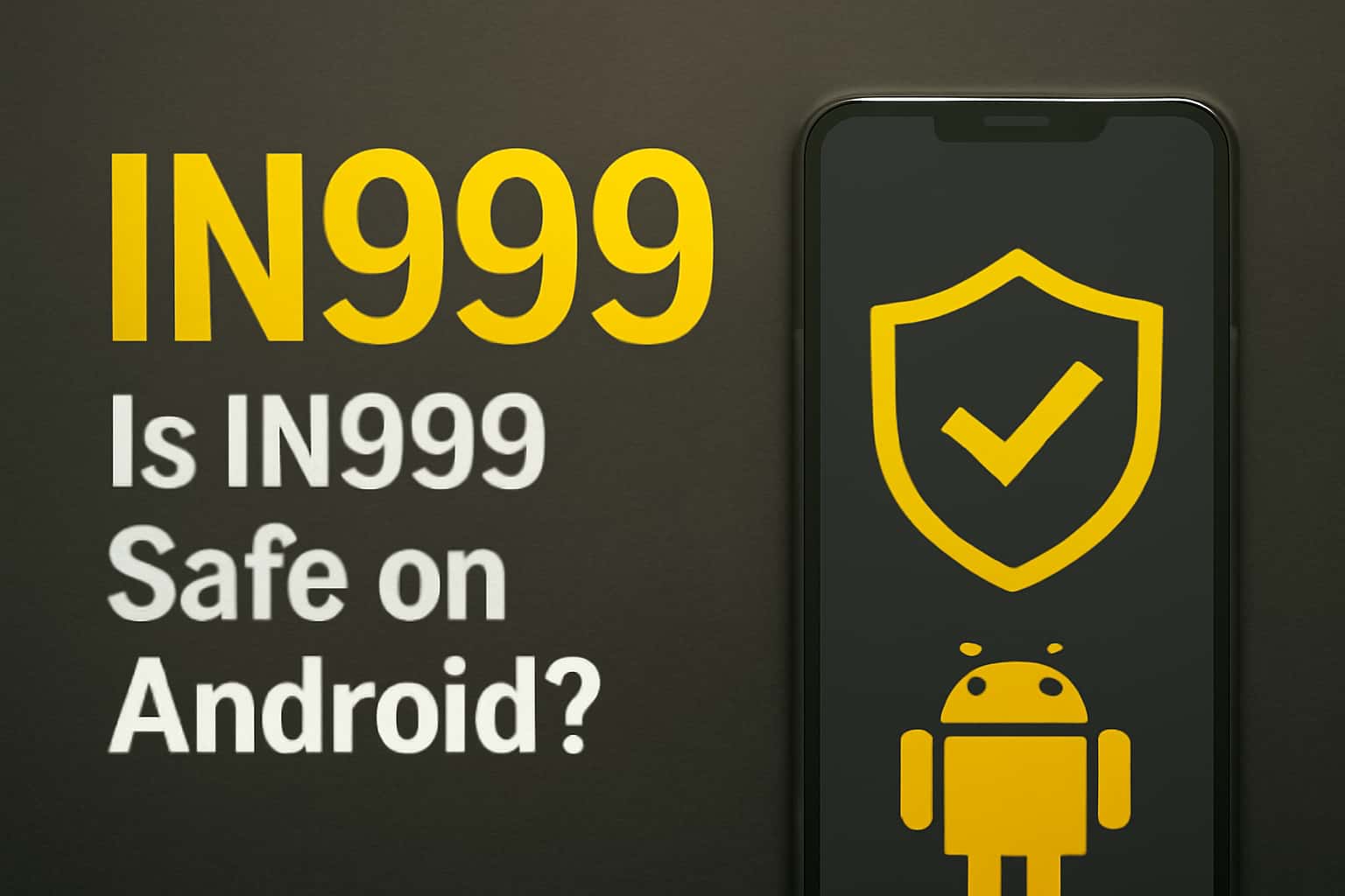 A visual representation related to the safety of IN999 on Android devices.