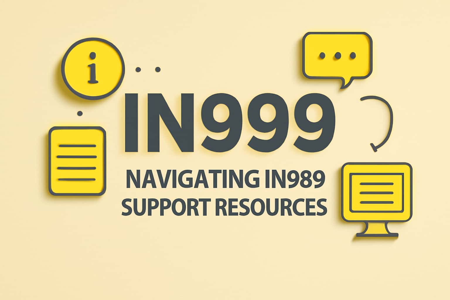 An informational scene illustrating IN999 support resources.