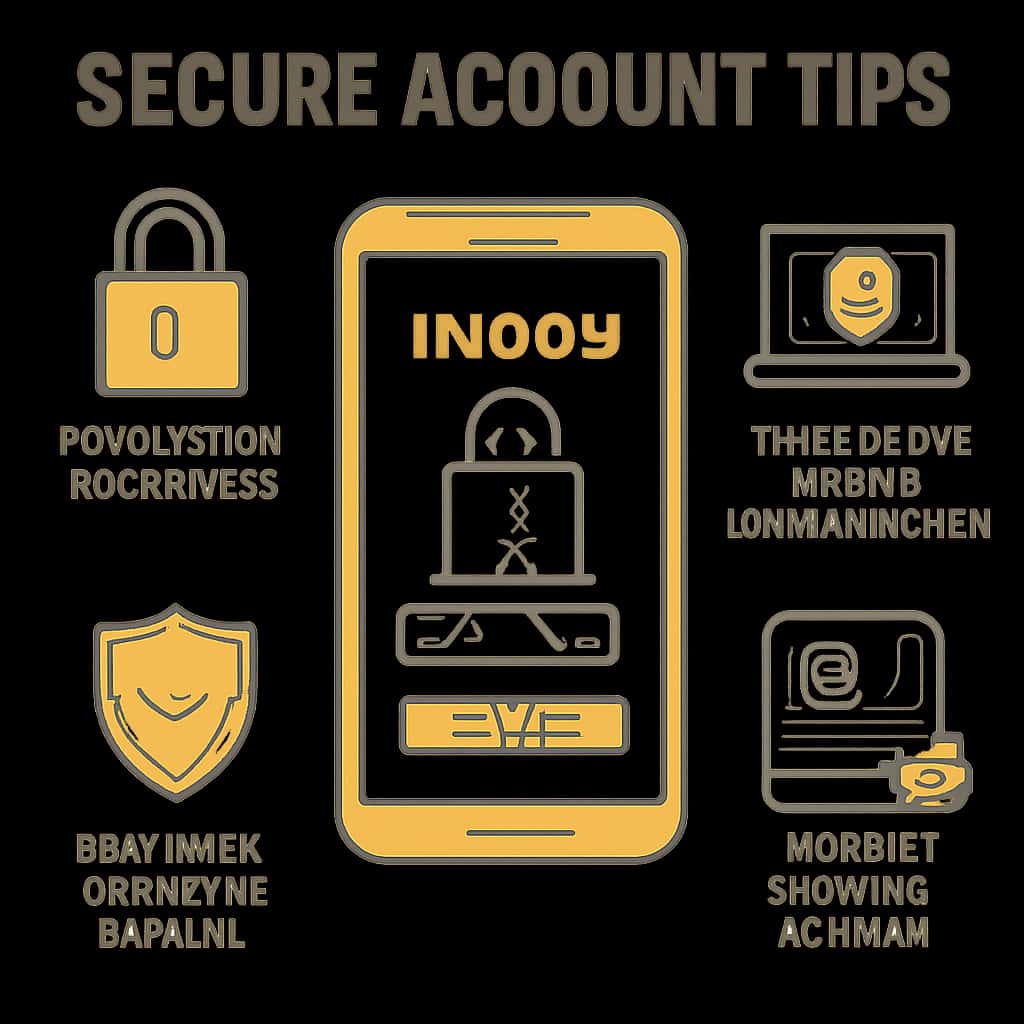 Diagram illustrating key aspects of securing an IN999 account.