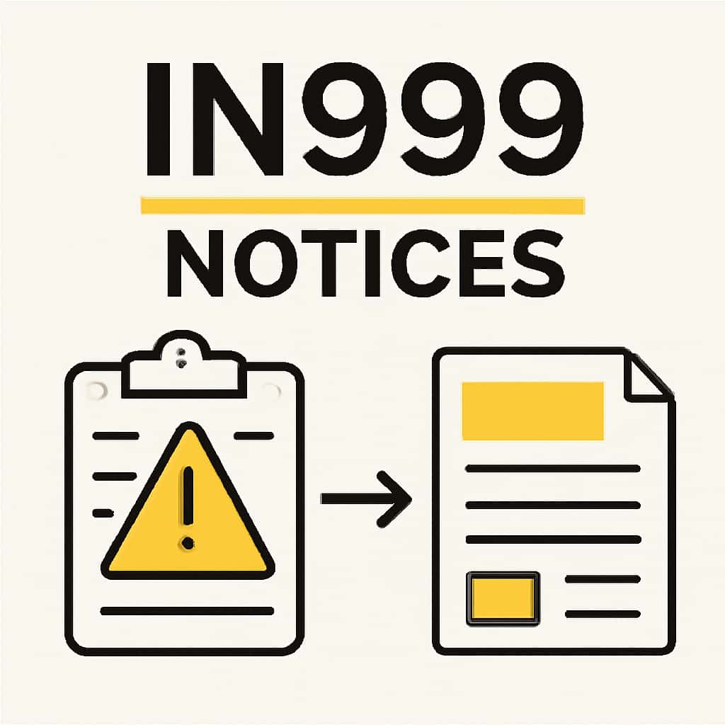 An educational diagram illustrating key aspects of IN999 Notices.